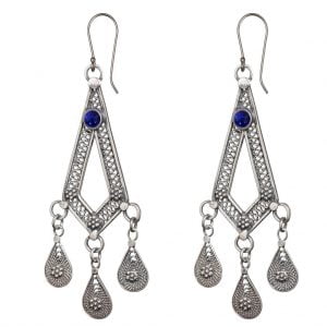Yemenite Ethnic Dangle Earrings In Filigree Design