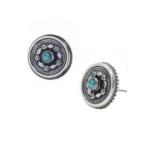 עגילים מעוטרים בעיטורי פיליגרן עדינים עבודת יד