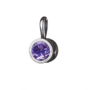 תליון קלאסי עשוי כסף טהור עם אבן חן במרכז