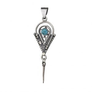 תליון אתני עם חץ עבודת יד בטכניקת פיליגרן תימני